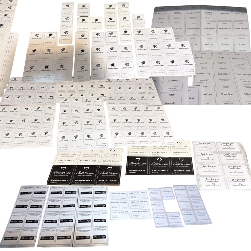 Large Assorted Sticker Lot (400+ Pieces) Scented Candle Labels • Food Labels